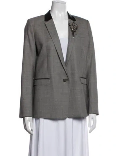 Pre-owned The Kooples Wool Blazer In Grey