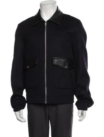 Pre-owned The Kooples Wool Bomber Jacket In Blue