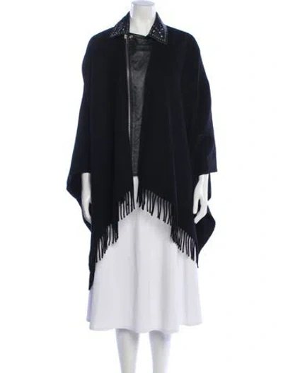 Pre-owned The Kooples Wool Cape In Black
