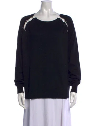 Pre-owned The Kooples Wool Crew Neck Sweater In Black