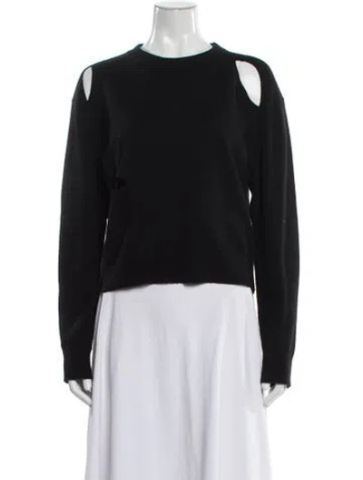 Pre-owned The Kooples Wool Crew Neck Sweater In Black/grey
