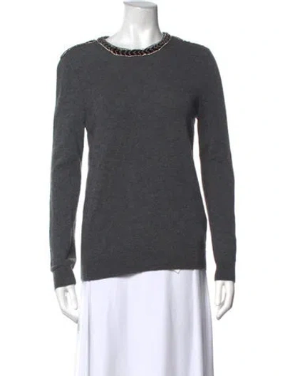 Pre-owned The Kooples Wool Crew Neck Sweater In Grey