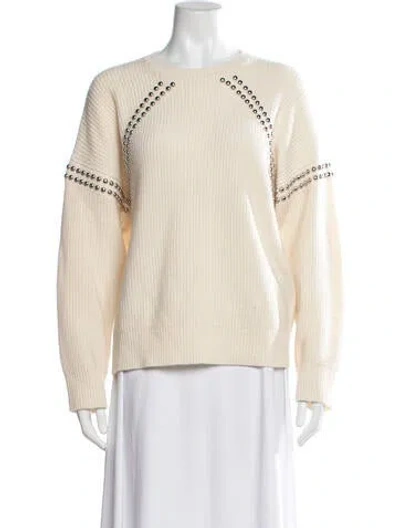 Pre-owned The Kooples Wool Crew Neck Sweater In Neutrals