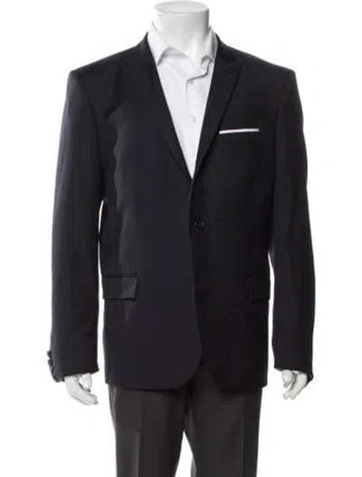 Pre-owned The Kooples Wool Embroidered Accent Blazer In Blue