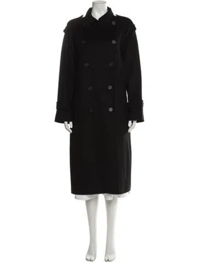 Pre-owned The Kooples Wool Faux Fur Coat In Black