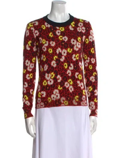 Pre-owned The Kooples Wool Floral Print Sweater In Red