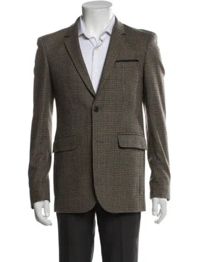 Pre-owned The Kooples Wool Houndstooth Print Blazer In Multi