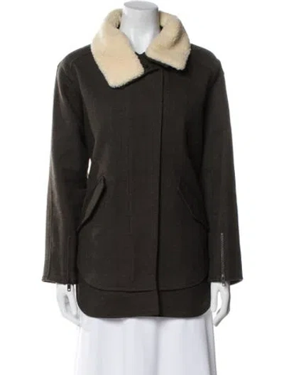 Pre-owned The Kooples Wool Jacket In Green