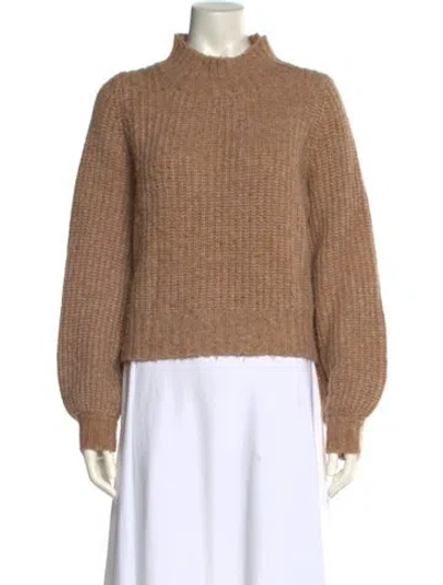 Pre-owned The Kooples Wool Mock Neck Sweater In Brown