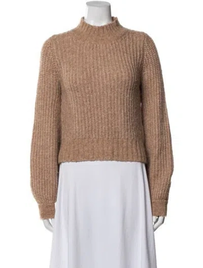 Pre-owned The Kooples Wool Mock Neck Sweater In Neutral