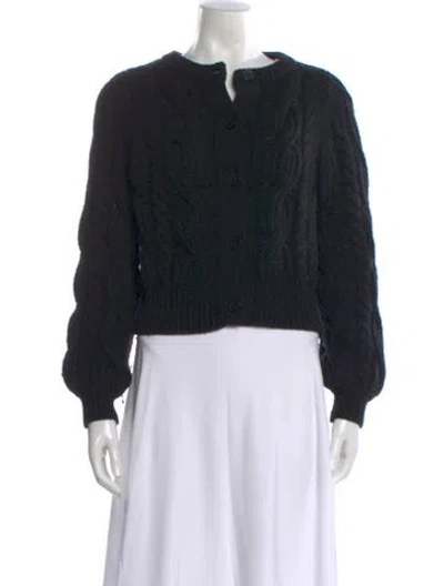 Pre-owned The Kooples Wool Open Front Sweater In Black
