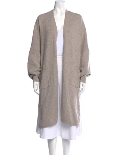 Pre-owned The Kooples Wool Open Front Sweater In Neutral