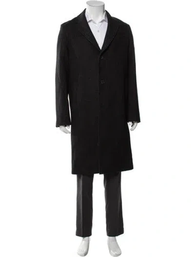 Pre-owned The Kooples Wool Overcoat In Gray