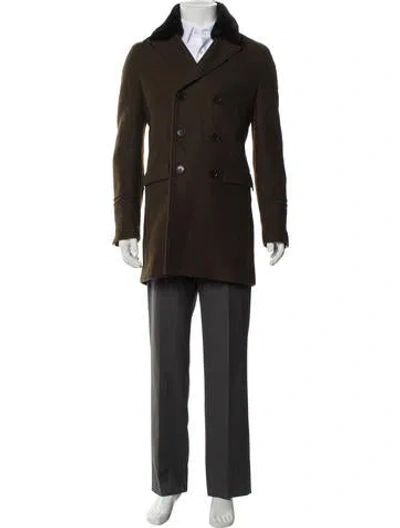 Pre-owned The Kooples Wool Overcoat In Green