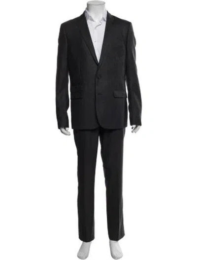 Pre-owned The Kooples Wool Paisley Print Blazer In Gray
