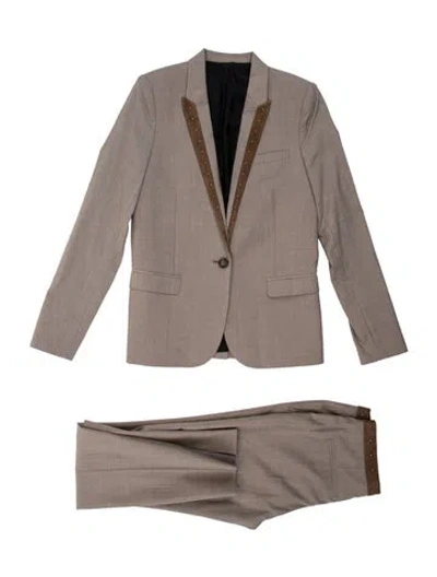 Pre-owned The Kooples Wool Pant Set In Neutral