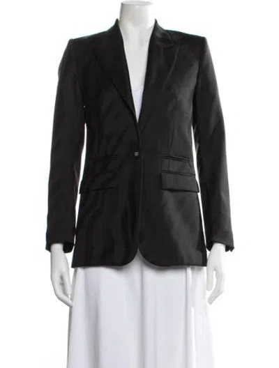 Pre-owned The Kooples Wool Patterned Blazer In Black