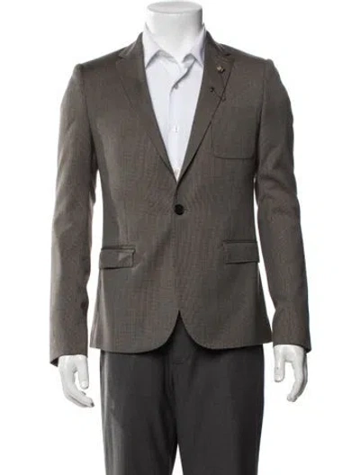 Pre-owned The Kooples Wool Patterned Blazer In Grey