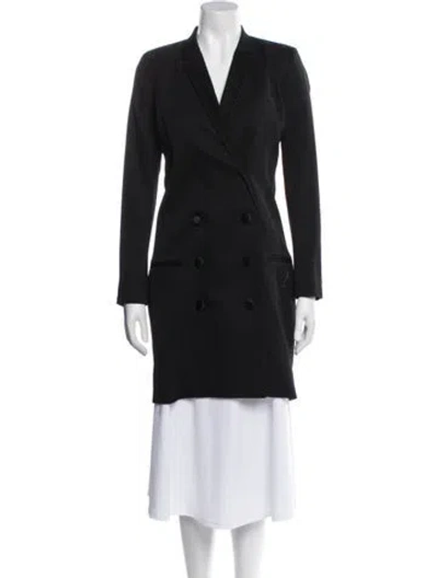 Pre-owned The Kooples Wool Peacoat In Black