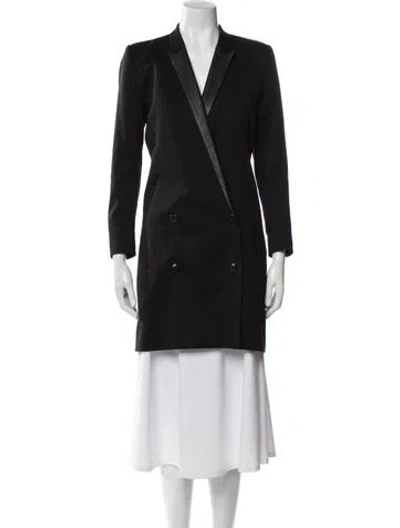 Pre-owned The Kooples Wool Peacoat In Black