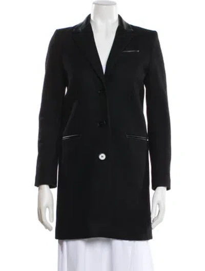 Pre-owned The Kooples Wool Peacoat In Black