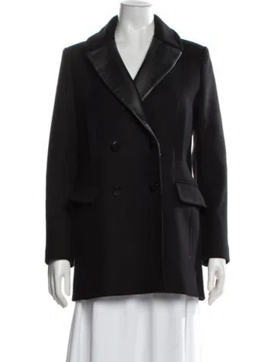 Pre-owned The Kooples Wool Peacoat In Black