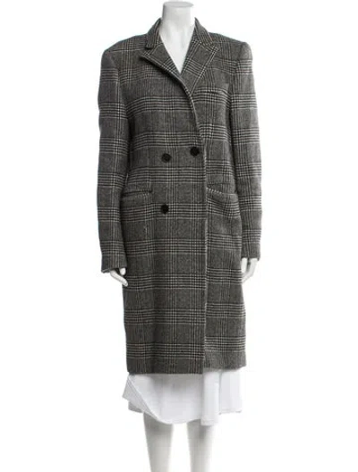 Pre-owned The Kooples Wool Plaid Print Coat In Multi