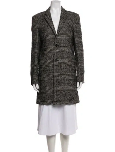 Pre-owned The Kooples Wool Plaid Print Coat In Multicolor