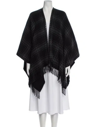 Pre-owned The Kooples Wool Plaid Print Jacket In Black