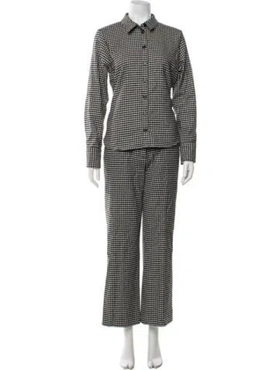 Pre-owned The Kooples Wool Plaid Print Pant Set In Multi