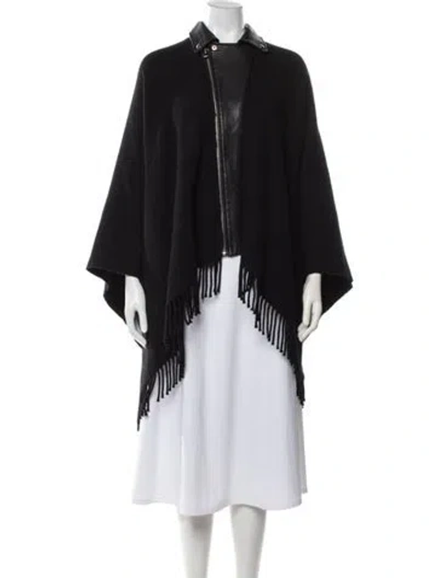 Pre-owned The Kooples Wool Poncho In Black
