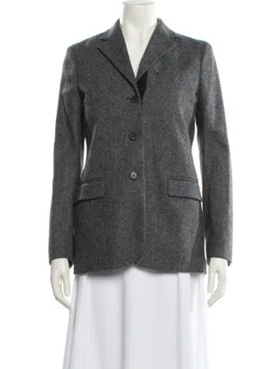 Pre-owned The Kooples Wool Printed Blazer In Gray