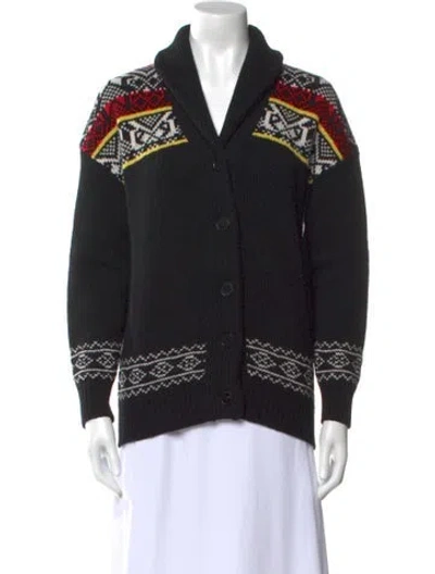 Pre-owned The Kooples Wool Printed Sweater In Black