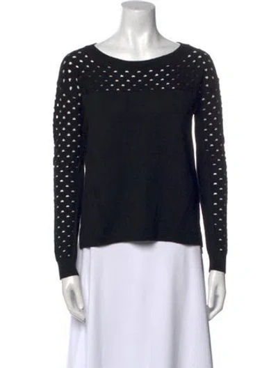 Pre-owned The Kooples Wool Scoop Neck Sweater In Black