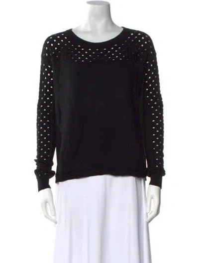 Pre-owned The Kooples Wool Scoop Neck Sweater In Black