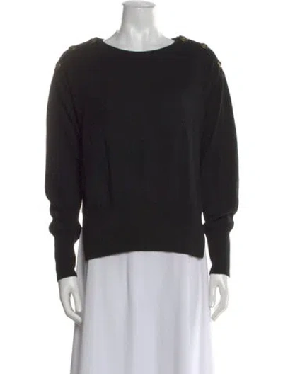 Pre-owned The Kooples Wool Scoop Neck Sweater In Black
