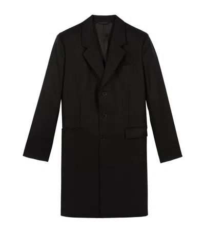 The Kooples Wool Single-breasted Overcoat In Black