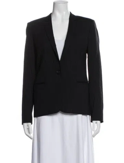 Pre-owned The Kooples Wool Striped Blazer In Black