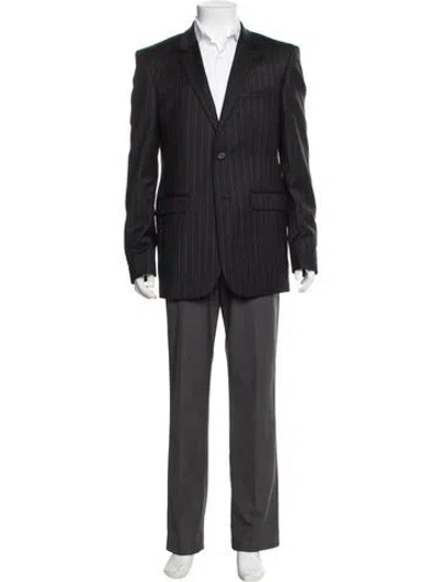 Pre-owned The Kooples Wool Striped Blazer In Black