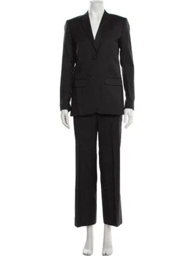Pre-owned The Kooples Wool Striped Pantsuit In Black