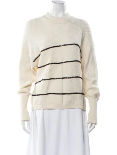 Pre-owned The Kooples Wool Striped Sweater In Neutral