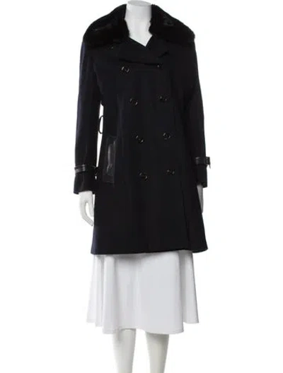 Pre-owned The Kooples Wool Trench Coat In Black