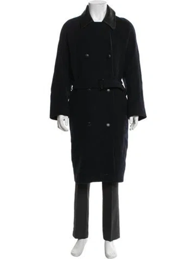 Pre-owned The Kooples Wool Trench Coat In Black