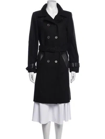Pre-owned The Kooples Wool Trench Coat In Black