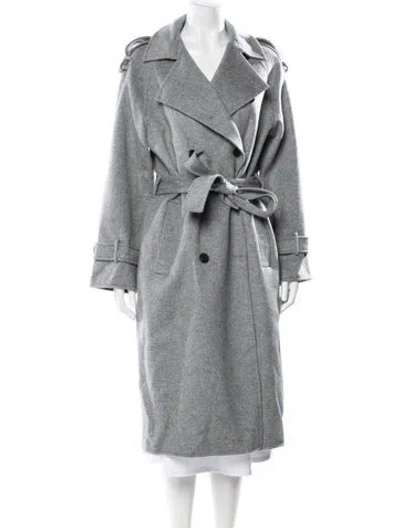 Pre-owned The Kooples Wool Trench Coat In Gray