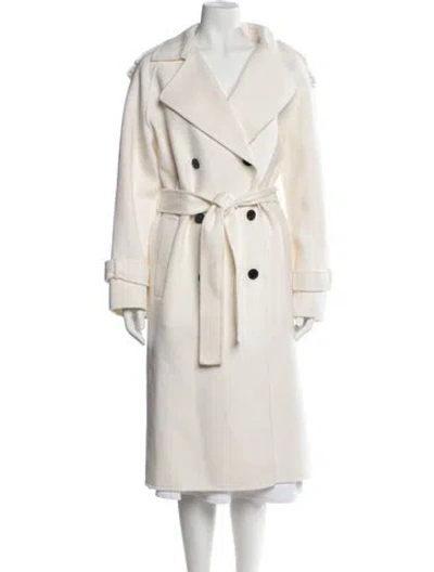 Pre-owned The Kooples Wool Trench Coat In Neutrals