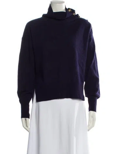 Pre-owned The Kooples Wool Turtleneck Sweater In Blue