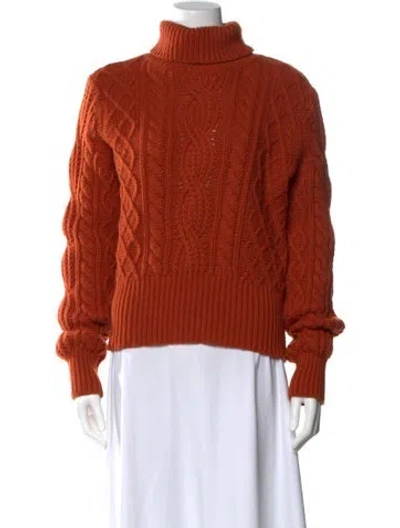 Pre-owned The Kooples Wool Turtleneck Sweater In Orange