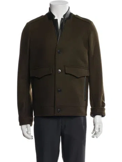 Pre-owned The Kooples Wool Utility Jacket In Green