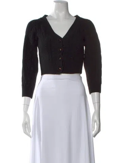 Pre-owned The Kooples Wool V-neck Sweater In Black